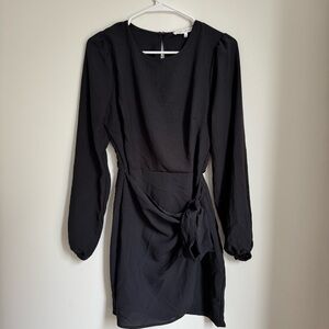 Black Long-Sleeve Mini Dress - Size Small